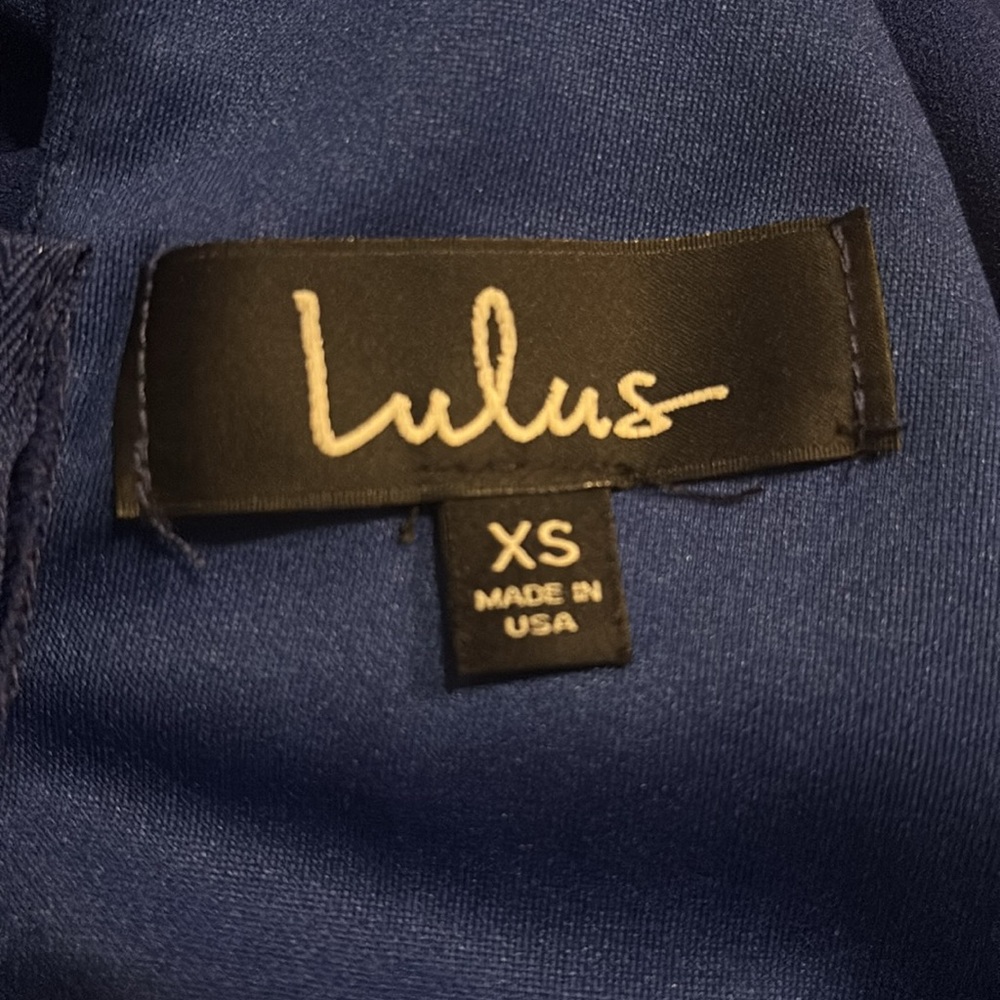 Lulus- You Can't Ruche Love Royal Blue Ruched Bodycon Halter Dress size XS - Picture 9 of 9